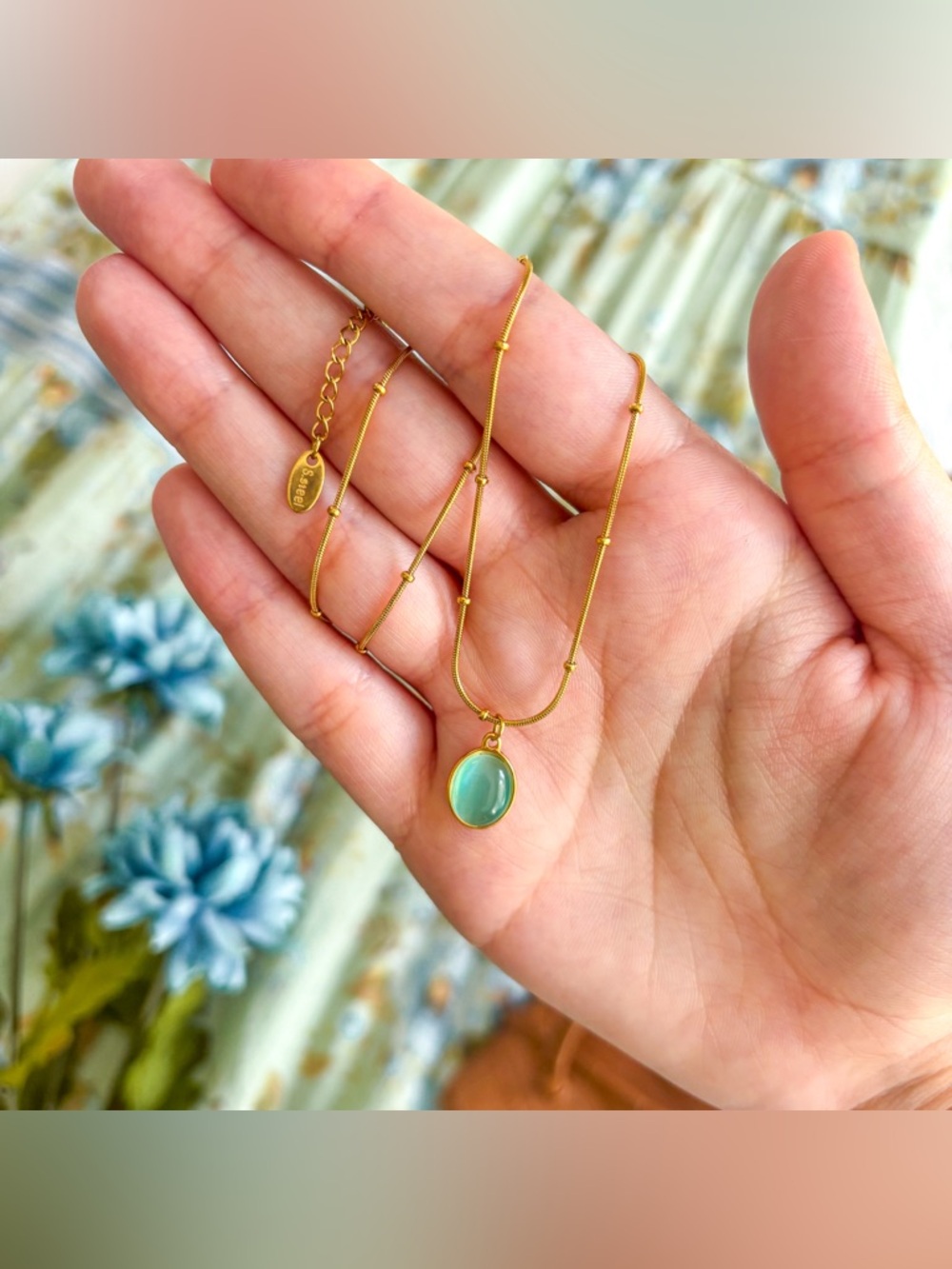Gold-plated stainless steel necklace.